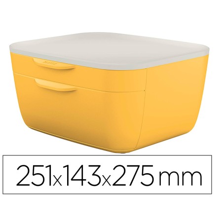 Fichero cajones de sobremesa leitz cosy 2 cajones amarillo
