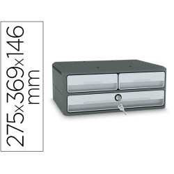 Fichero cajones de sobremesa cep moov up reciclado 80% con cerradura reciclado 80% 3 cajones color gris