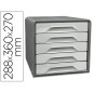Fichero cajones de sobremesa cep smoove 5 cajones color gris 288x360x270 mm