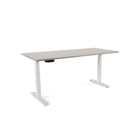 Mesa rocada regulable en altura electricamente hasta 129 cm estructura de acero tablero 180 cm color gris