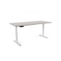 Mesa rocada regulable en altura electricamente hasta 129 cm estructura de acero tablero 180 cm color gris
