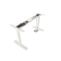 Mesa rocada regulable en altura electricamente hasta 129 cm estructura de acero tablero 180 cm color gris