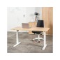 Mesa rocada regulable en altura electricamente hasta 129 cm estructura de acero tablero 180 cm color gris
