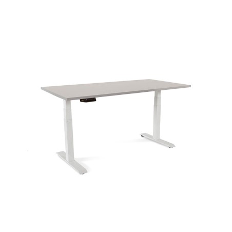 Mesa rocada regulable en altura electricamente hasta 129 cm estructura de acero tablero 160 cm color gris