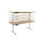Mesa rocada regulable en altura electricamente hasta 129 cm estructura de acero tablero 160 cm color gris