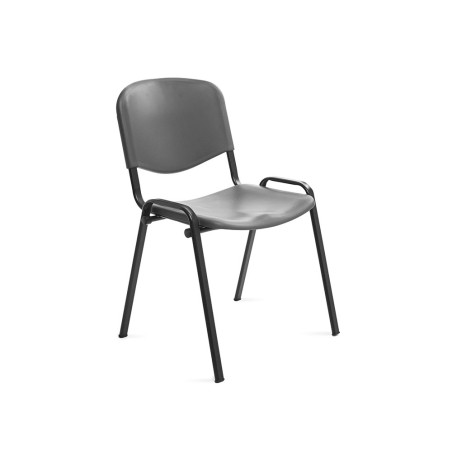 Silla rocada confidente estructura metalica respaldo y asiento en polimero color gris