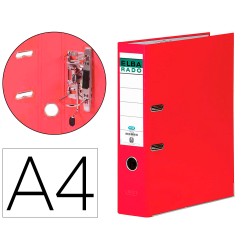 Archivador de palanca elba chic carton forrado pvc con rado din a4 lomo de 80 mm rojo