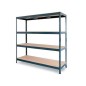 Estanteria metalica ar stabil xl 200x150x60 cm 4 estantes 500 kg por estante bandeja de madera sin tornillos color Estanteria metalica ar stabil xl 200x150x60 cm 4 estantes 500 kg por estante bandeja de madera sin tornillos color