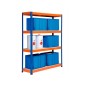 Estanteria metalica ar stabil xl 200x150x60 cm 4 estantes 500 kg por estante bandeja de madera sin tornillos color Estanteria metalica ar stabil xl 200x150x60 cm 4 estantes 500 kg por estante bandeja de madera sin tornillos color