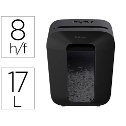 Destructora de documentos fellowes lx-45 capacidad de corte 8 hojas p4 destruye grapas clips y tarjetas