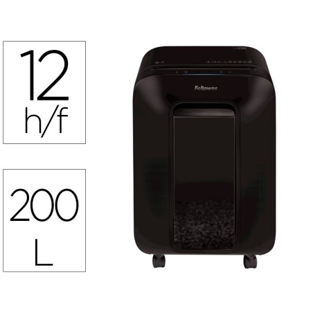 Destructora de documentos fellowes lx-200 capacidad de corte 12 h seguridad p4 destruye grapas clips y