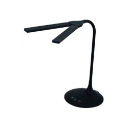 Lampara de escritorio archivo 2000 led 6w 280lm doble cabezal brillo regulable 2 niveles color recargable negro