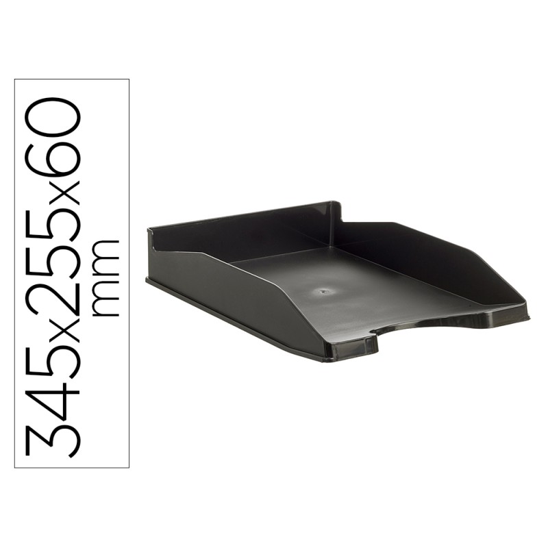 Bandeja sobremesa archivo 2000 antimicrobiana plastico apilable 3 posiciones din a4 y folio negra 345x255x60 mm
