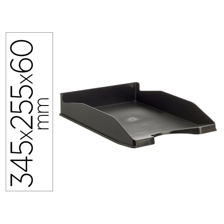 Bandeja sobremesa archivo 2000 antimicrobiana plastico apilable 3 posiciones din a4 y folio negra 345x255x60 mm