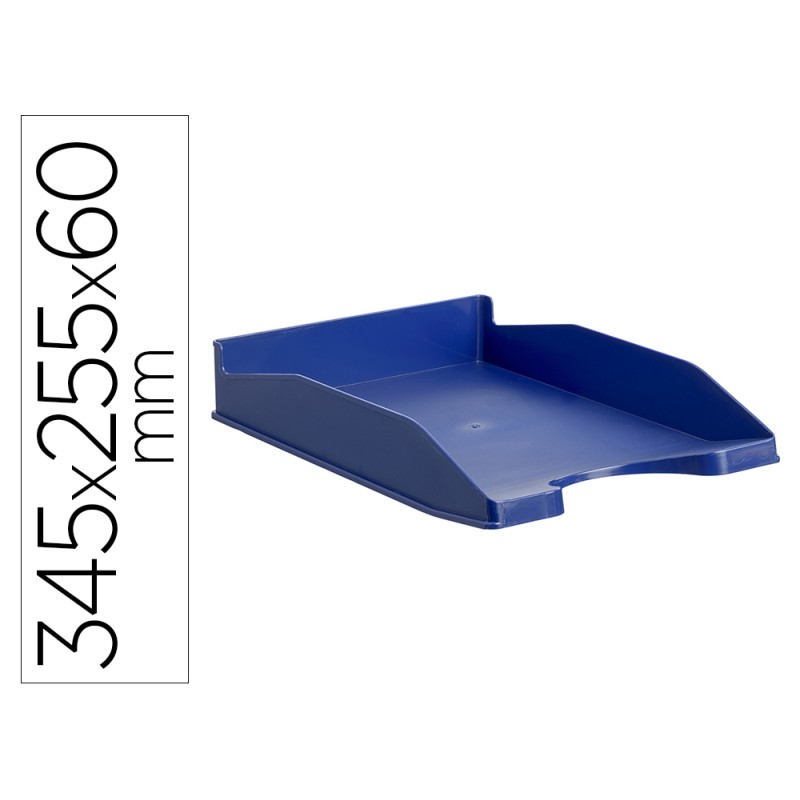 Bandeja sobremesa archivo 2000 antimicrobiana plastico apilable 3 posiciones din a4 y folio azul 345x255x60 mm