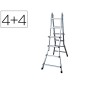 Escalera telescopica aluminio de 4+4 peldaños con tapa finalpvc antideslizante en131-4