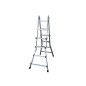 Escalera telescopica aluminio de 4+4 peldaños con tapa finalpvc antideslizante en131-4