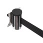 Cinta extensible de pared separadora retractil de 2 m clips a ambos lados y clip de recepcion color negro
