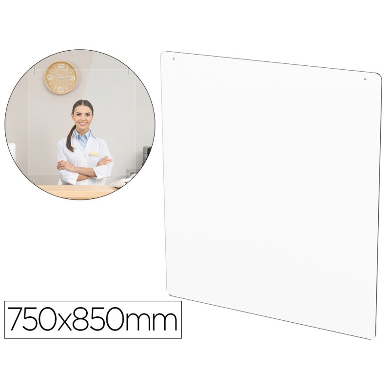 Pantalla de proteccion de techo para mostrador metacrilato ventana 300 x 150 mm medidas 750 x 850 mm Pantalla de proteccion de techo para mostrador metacrilato ventana 300 x 150 mm medidas 750 x 850 mm