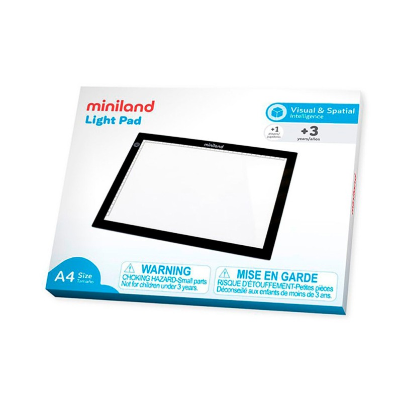 Mesa de luz led miniland para aprendizaje mediante estimulo visial formato din a4 360x270x5 mm Mesa de luz led miniland para aprendizaje mediante estimulo visial formato din a4 360x270x5 mm