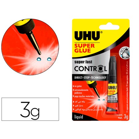 Pegamento uhu instantaneo control tecnologia stop 3 g
