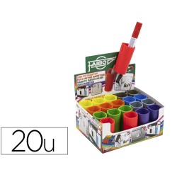 Cubilete plastico faibo magnetico expositor de 20 unidades colores opacos surtidos
