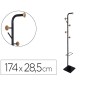 Perchero metalico q-connect negro con detalles de madera 6 colgadores y paraguero 174x28,5 cm Perchero metalico q-connect negro con detalles de madera 6 colgadores y paraguero 174x28,5 cm