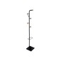 Perchero metalico q-connect negro con detalles de madera 6 colgadores y paraguero 174x28,5 cm Perchero metalico q-connect negro con detalles de madera 6 colgadores y paraguero 174x28,5 cm