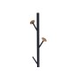 Perchero metalico q-connect negro con detalles de madera 5 colgadores 177x28,5 cm