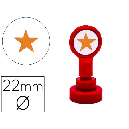 Sello artline emoticono estrella color oro 22 mm diametro