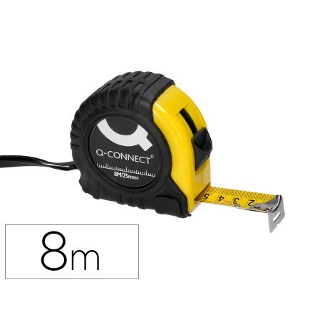 Flexometro q-connect con freno material antichoque 25 mm de ancho longitud 8 m