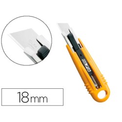 Cutter de seguridad cuchilla ancha 18 mm cuerpo acero inoxidable recubierto resina abs