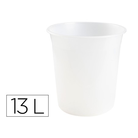 Papelera plastico q-connect transparente 13 litros 275x285 mm