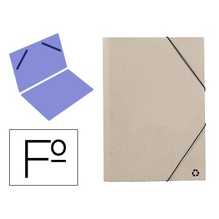 Carpeta mariola gomas folio 3 sencilla carton ecologico color gris