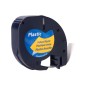 Cinta q-connect 12 mm x 4 m negro-hiperamarillo para maquina letratag