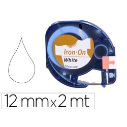 Cinta q-connect 12 mm x 2 m negro-blanco para ropa para maquina letratag
