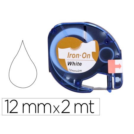 Cinta q-connect 12 mm x 2 m negro-blanco para ropa para maquina letratag