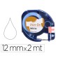 Cinta q-connect 12 mm x 2 m negro-blanco para ropa para maquina letratag