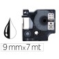 Cinta q-connect 1000 negro-blanco 9 mm x 7 m dymo