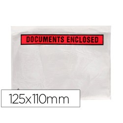 Sobre autoadhesivo q-connect portadocumentos 125x110 mm sin ventana paquete de 100 unidades