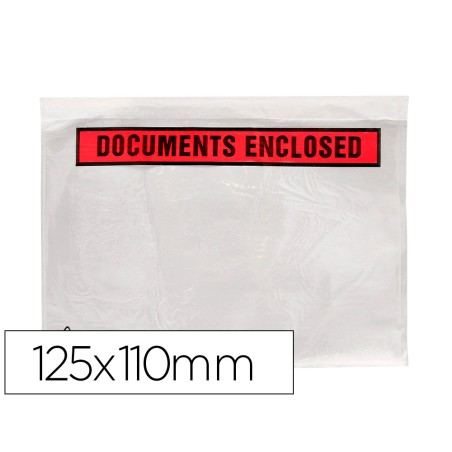 Sobre autoadhesivo q-connect portadocumentos 125x110 mm sin ventana paquete de 100 unidades