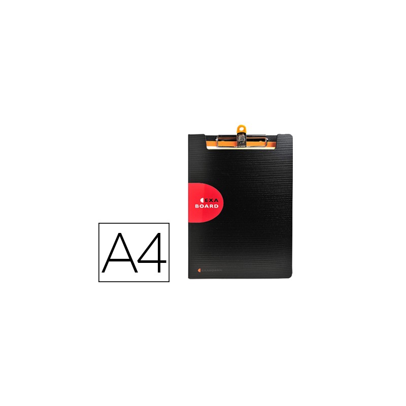 Carpeta exacompta exactive con tapa polipropileno negro con pinza y portaboligrafo din a4