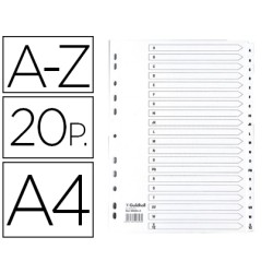 Separador exacompta cartulina blanca a-z juego de 20 separadores din a4 11 taladros