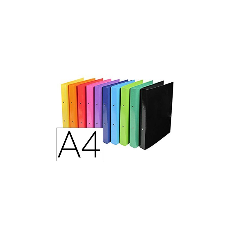 10 Unidades - Carpeta exacompta iderama 2 anillas 30 mm din a4 carton forrado pvc colores surtidos