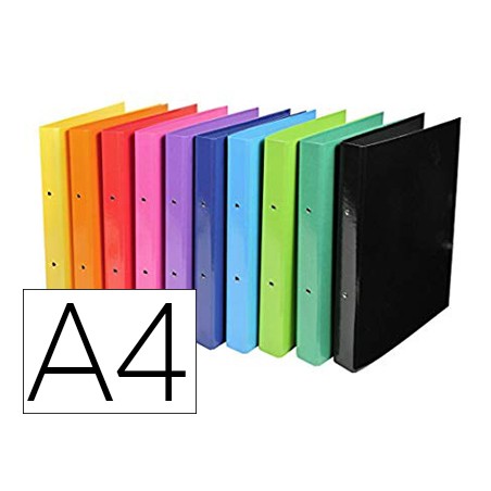 10 Unidades - Carpeta exacompta iderama 2 anillas 30 mm din a4 carton forrado pvc colores surtidos