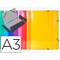 10 Unidades - Carpeta exacompta iderama gomas carton 600 gr tres solapas din a3 colores surtidos