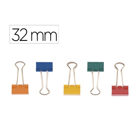 Pinza metalica q-connect reversible n.3 32 mm caja de 10 unidades colores surtidos