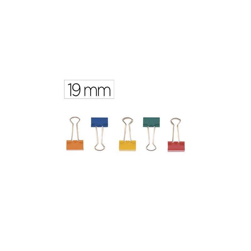 Pinza metalica q-connect reversible n.1 19 mm caja de 10 unidades colores surtidos Pinza metalica q-connect reversible n.1 19 mm caja de 10 unidades colores surtidos