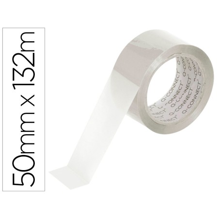 Cinta adhesiva q-connect polipropileno transparente 132 m x 50 mm para embalaje