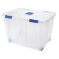 Contenedor plastico plasticforte 130 litros n 16 transparente con tapa 480x740x540 mm